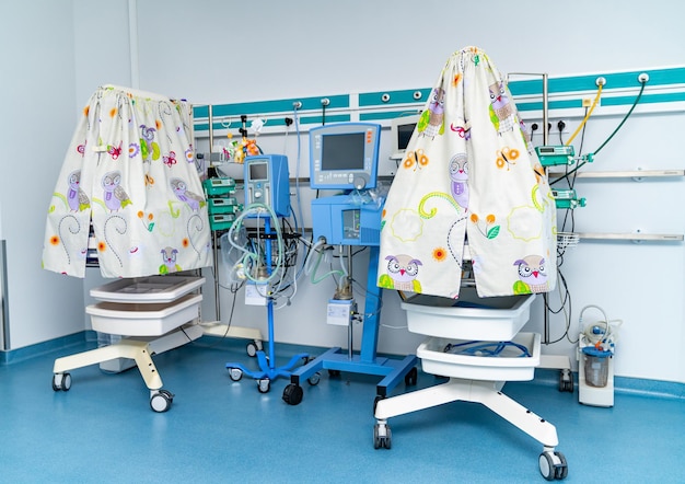 Medical equipment in modern hospital room Operating surgery technologies
