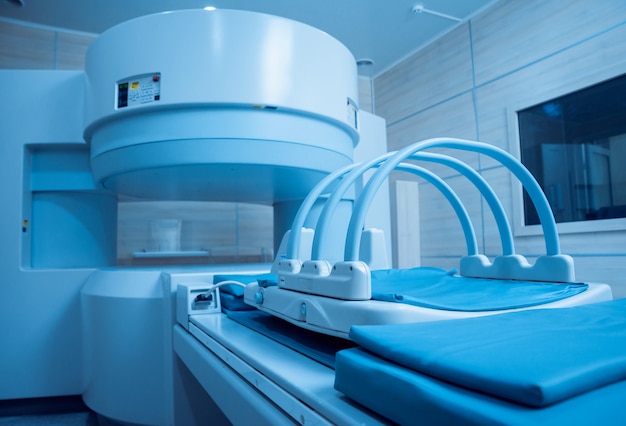 Medical equipment. MRI room in hospital.