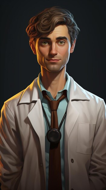 Medical Expertise Portrait of a 3D Male Doctor