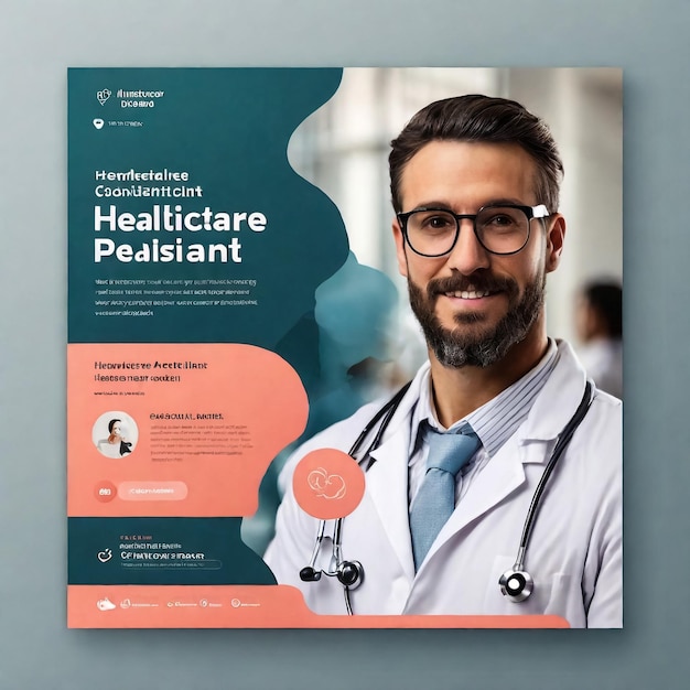 Foto modello di progettazione di poster di assistenza sanitaria per volantini medici