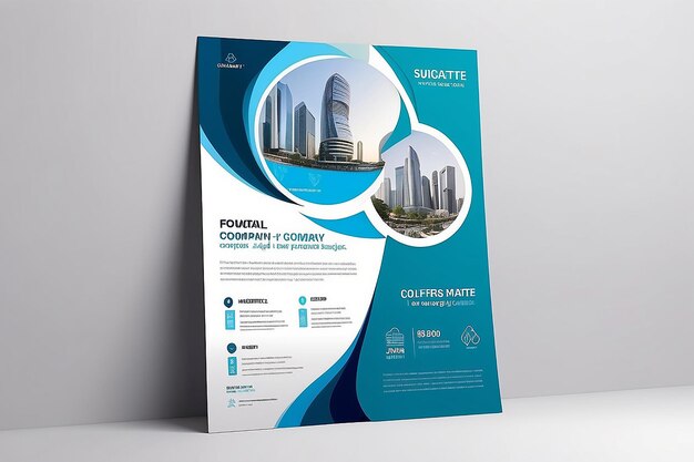 Photo medical flyer template modern company leaflet design creative abstract shapes design