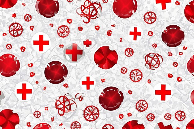 Medical health red cross pattern background Abstract healthcare for World Blood Donor Day