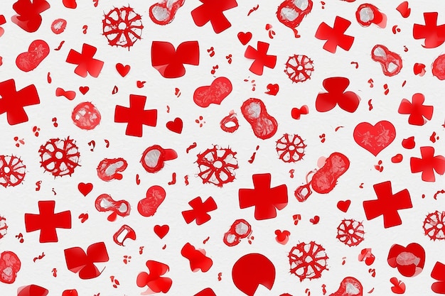 Medical health red cross pattern background Abstract healthcare for World Blood Donor Day