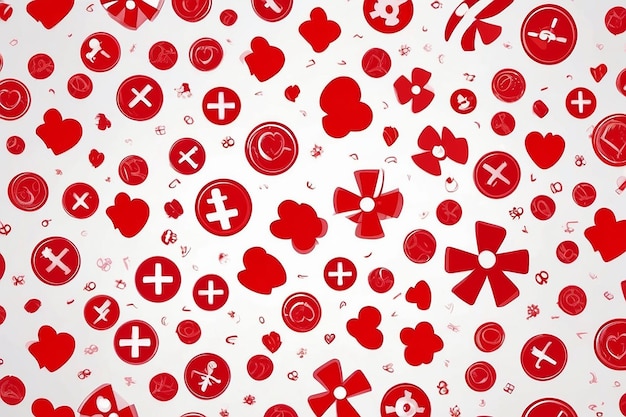 Photo medical health red cross pattern background abstract healthcare for world blood donor day