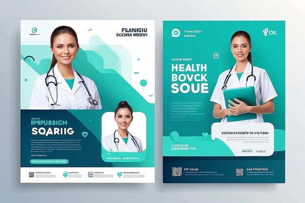 Photo medical health square banner for flyer and social media post template