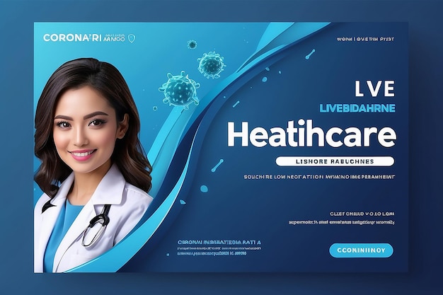 Photo medical healthcare live webinar banner invitation and social media post template