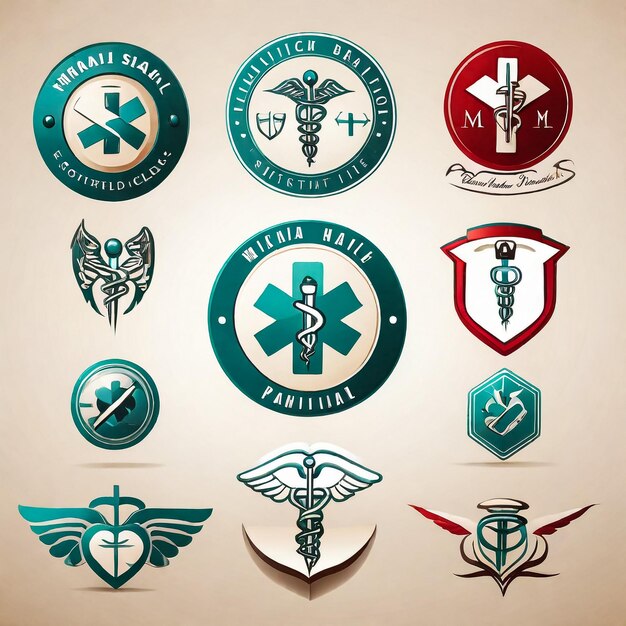 Photo medical healthcare and pharmacy logos