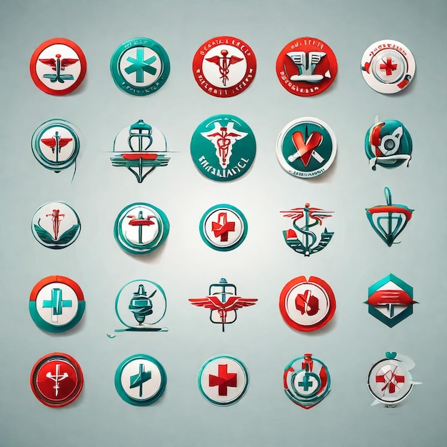 Photo medical healthcare and pharmacy logos