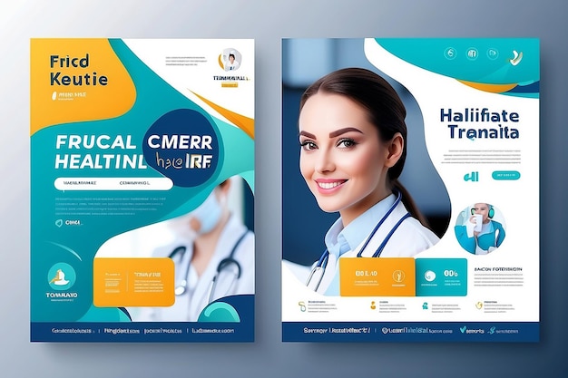 Medical healthcare social media banner design web banner template square flyer template