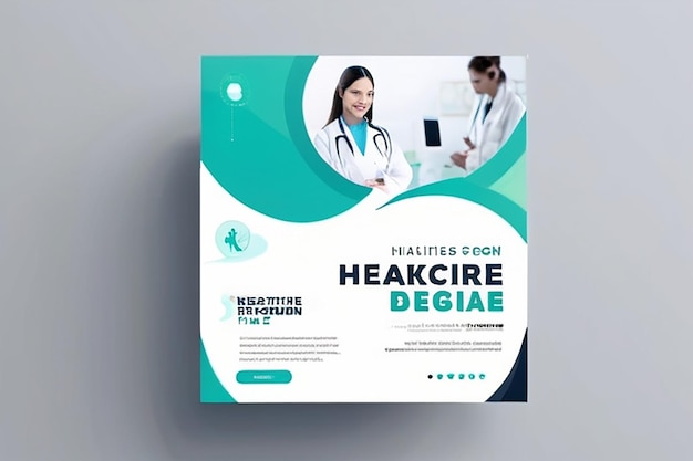 Medical healthcare social media banner design web banner template square flyer template