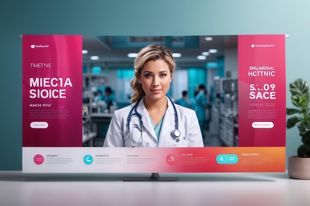 Medical healthcare youtube thumbnail and web banner template premium eps