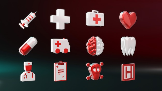 Foto icone mediche - illustrazione 3d