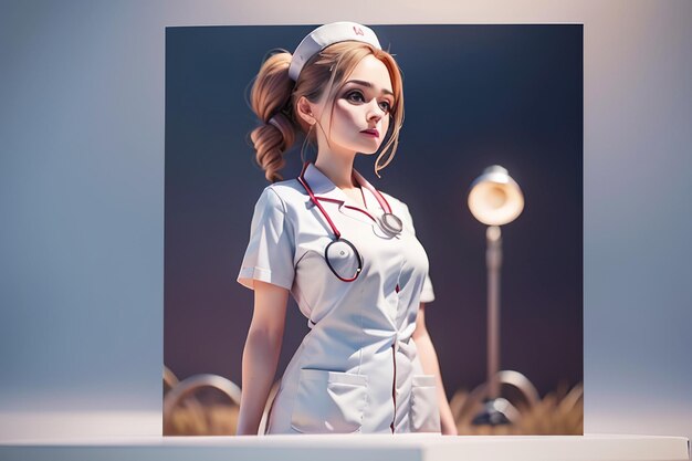 Photo medical institution wallpaper illustration background hospital nurse young doctor