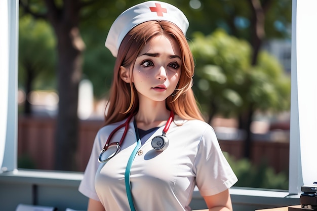 Medical institution wallpaper illustration background hospital nurse young doctor