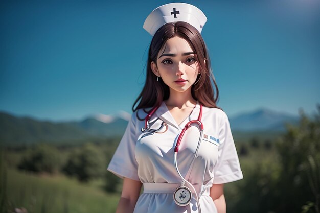 Medical institution wallpaper illustration background hospital nurse young doctor