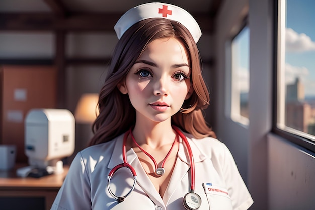 Medical institution wallpaper illustration background hospital nurse young doctor