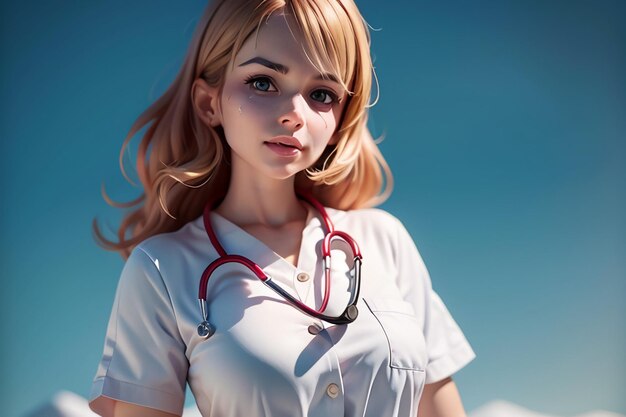 Medical institution wallpaper illustration background hospital nurse young doctor