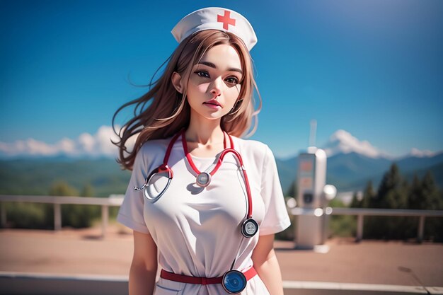 Medical institution wallpaper illustration background hospital nurse young doctor