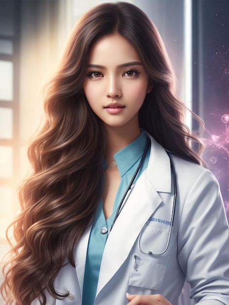 Medical institution wallpaper illustration background hospital nurse young doctor