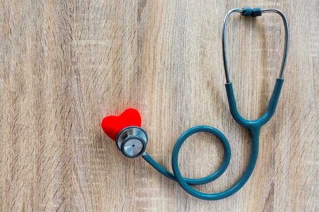 Medical Insurance Concept With Stethoscope On Wooden Desk