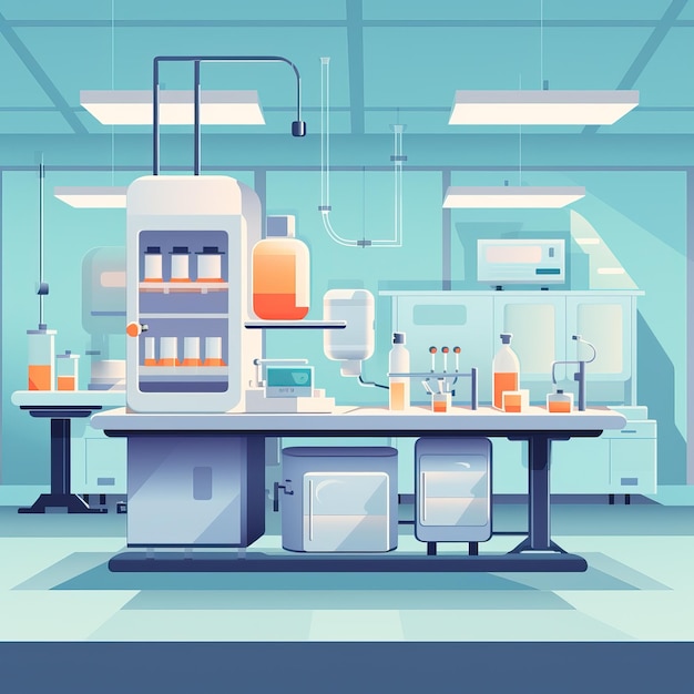 Medical lab medicine Illustration flat high quality ai image generated