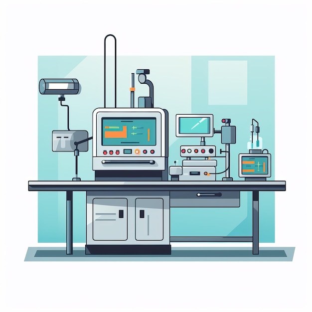 Medical lab medicine Illustration flat high quality ai image generated