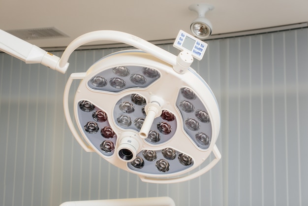 Medical lamp close-up. Dentistry.