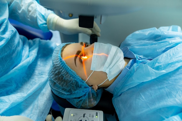 Medical laser eye correction Medicine technology eye operation Stock photo