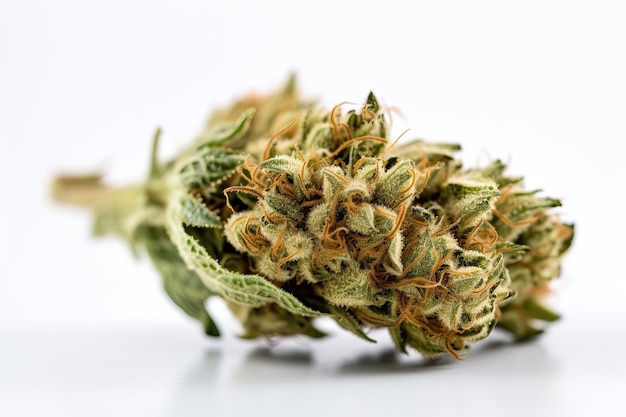 Medical marijuana bud on white background