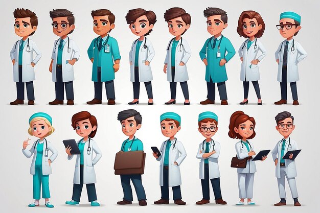 Photo medical marvels character collection for healthcare heroes