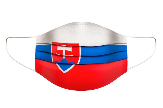 Medical Mask with Slovak flag 3D rendering