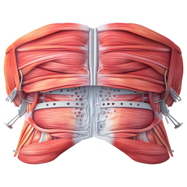 Фото Медицинская иллюстрация мышц прямой брюшной полости