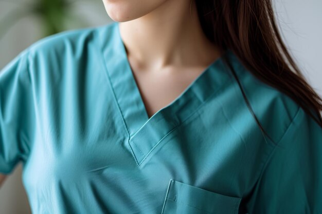 Medical nurse in blue scrubs Generative AI