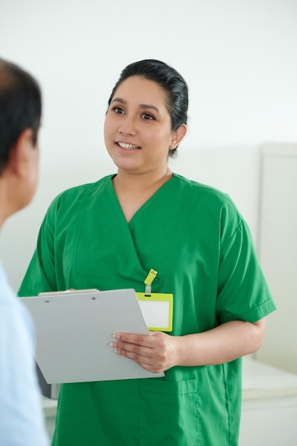 Medical Nurse Greeting Patient