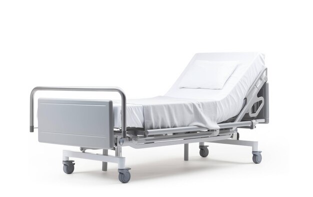 Photo medical patient bed on white background