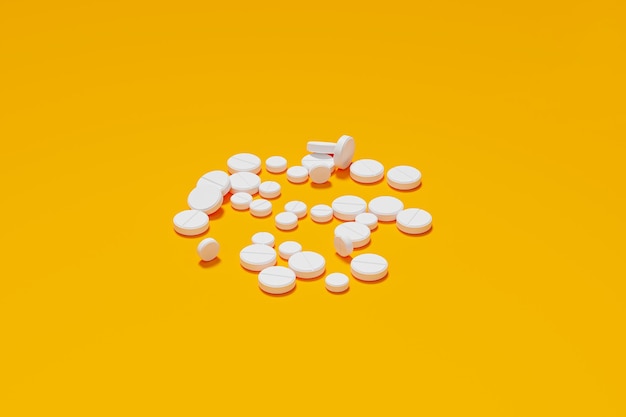 Medical pills for background 3D Render