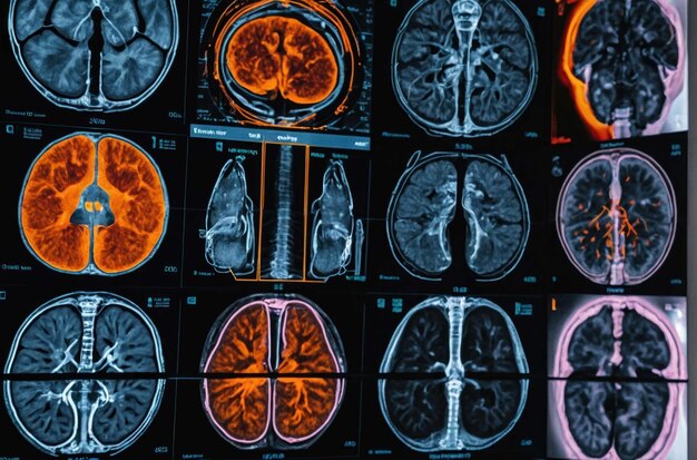 전문 의학적 분석 뇌 MRI 스캔