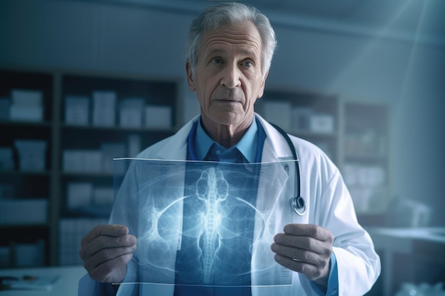 Photo medical professional analyzing xray image