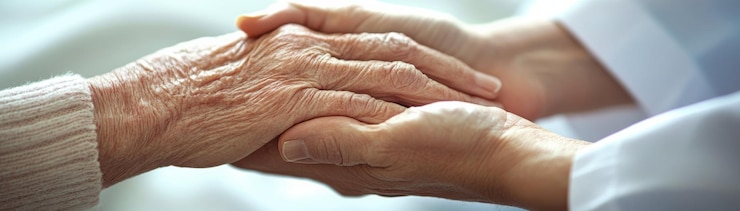 Medical Professional Holding Elderly Patient39s Hand Compassion