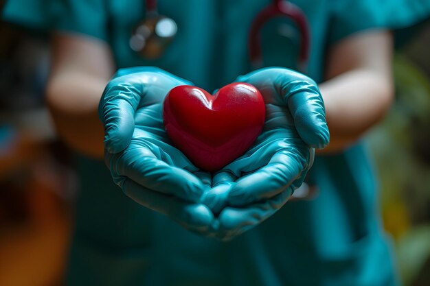 Medical Professional Holding Human Heart