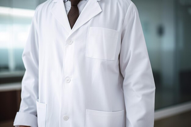 Foto un medico con una camicia da laboratorio bianca era di stanza alla farmacia.