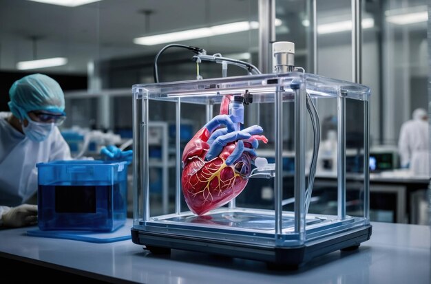 Medical Professionals Analyzing a Model Heart