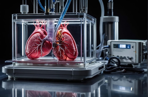 Медицинские специалисты анализируют модель сердца