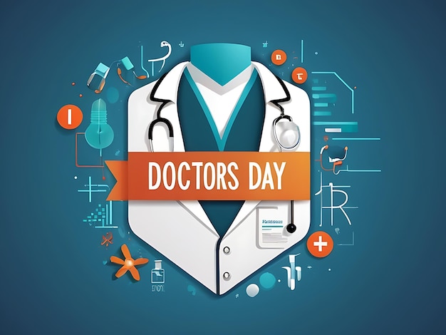 Медицинские работники празднуют День врача. Концепция иллюстрации здравоохранения