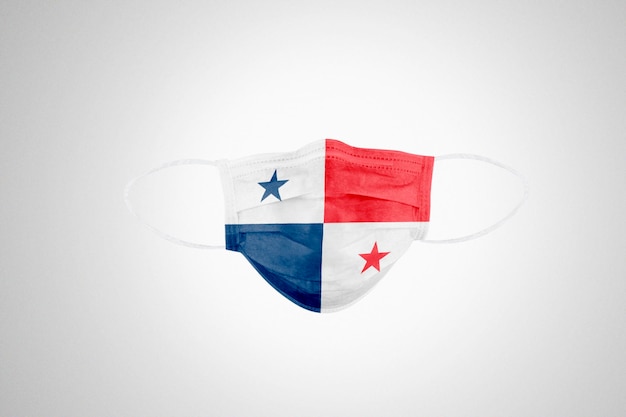 Photo medical protective mask with flag of panama