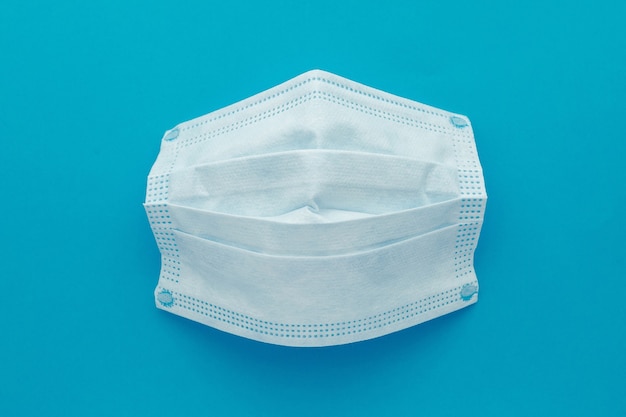 medical protective masks on blue