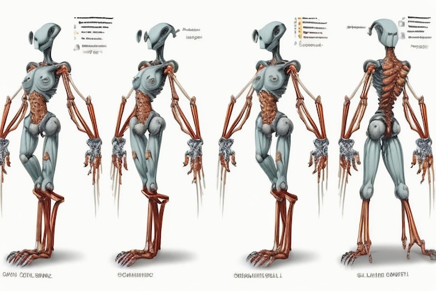 Photo medical research human skeleton model specimen human body anatomy skeleton model