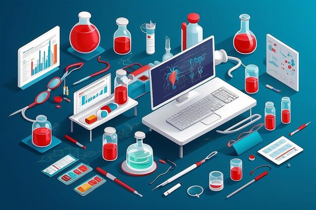 Foto ricerca medica, diagnostica di laboratorio, analisi del sangue, medicina e assistenza sanitaria