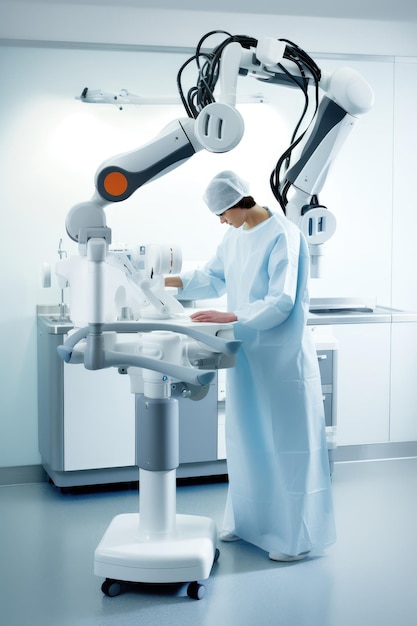 Photo medical robot in action generative ai