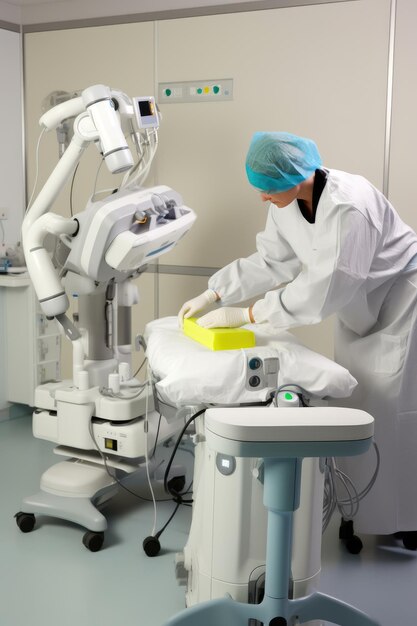 Photo medical robot in action generative ai